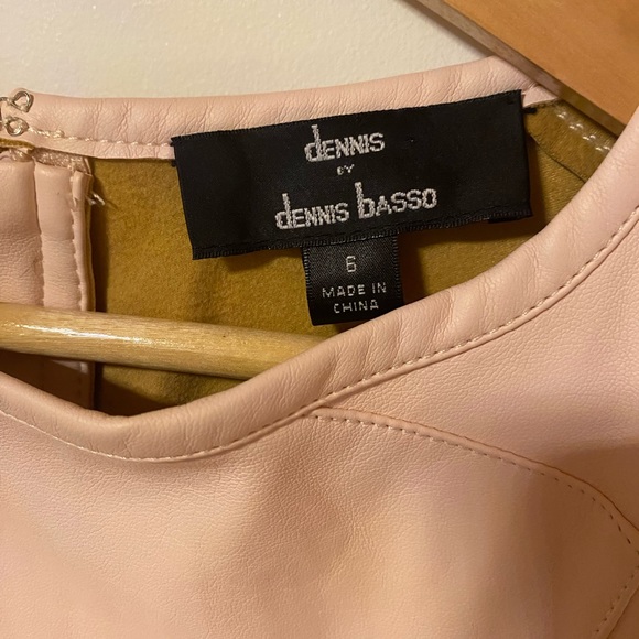 DENNIS BASSO faux leather like new pink top - Picture 2 of 5